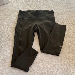Lululemon Dark Green Fast and Free Tight 25”